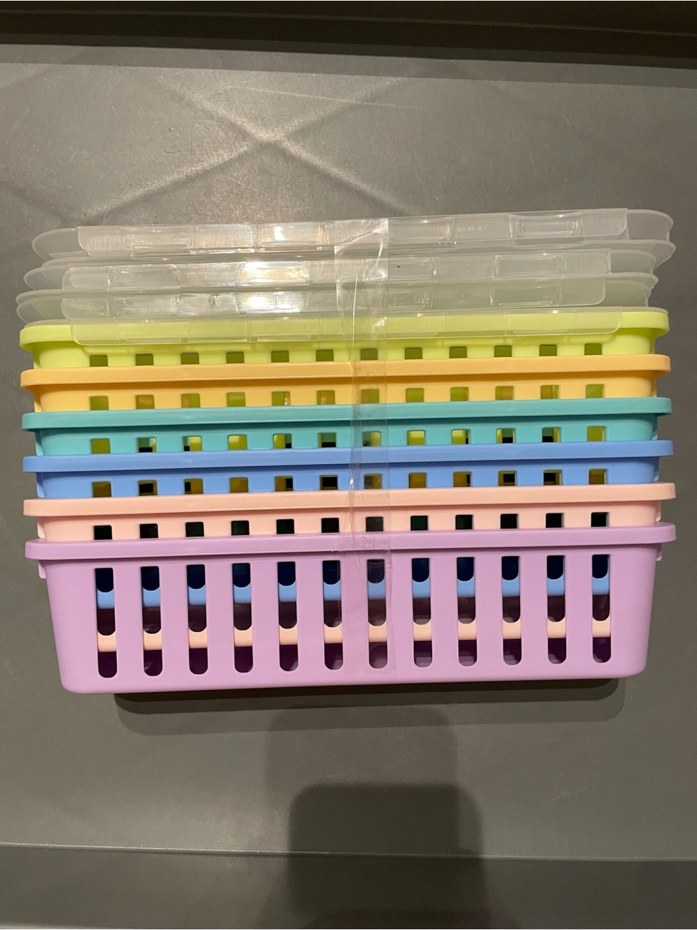 Up & Up 6pk Small Baskets with Lids Pastel colorway New